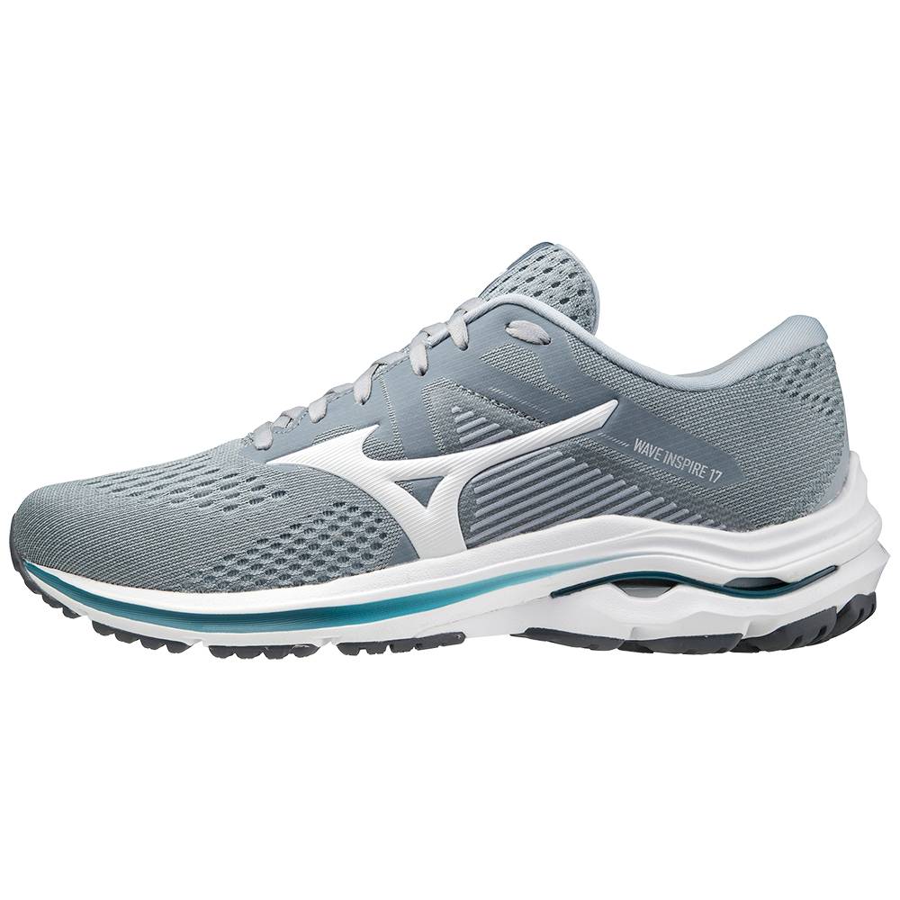 Panske Bezecke Topanky Mizuno Wave Inspire 17 Siva/Biele Vypredaj KOCA07623